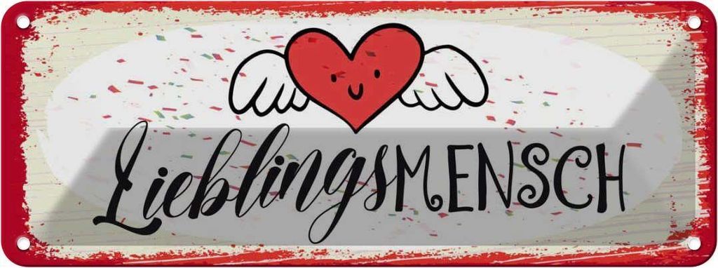vianmo Blechschild 10x27 cm Lieblingsmensch Herz Engel Spruch Zitat