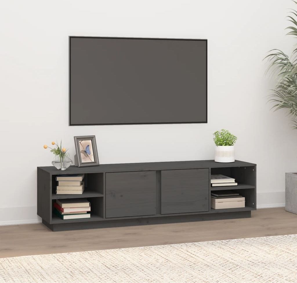 Maison Exclusive - TV-Schrank Grau 156x40x40 cm Massivholz Kiefer
