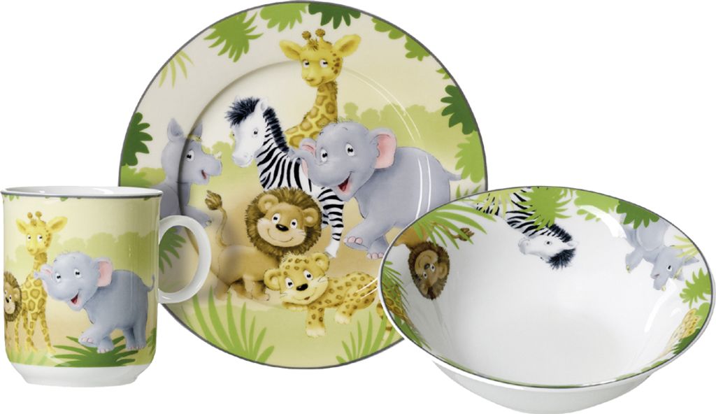Ritzenhoff & Breker Geschirr-Set AFRIKATIERE aus Porzellan 3-telig