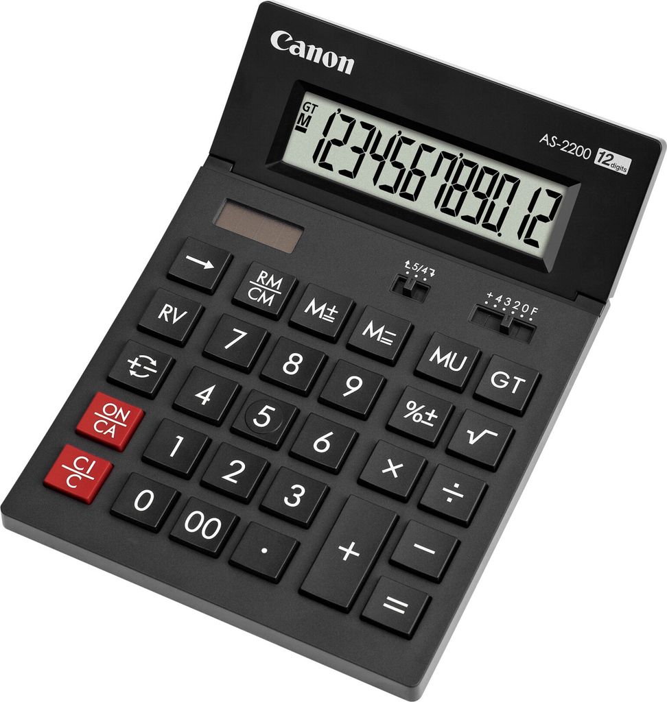 Canon Tischrechner AS-2200 Solar-/ Batteriebetrieb