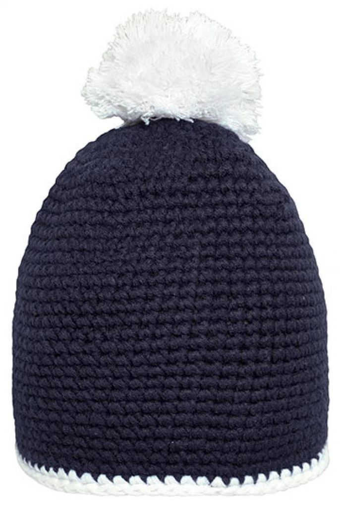 Myrtle Beach MB7964 | Pompon Hat with Contrast Stripe Produktbild 