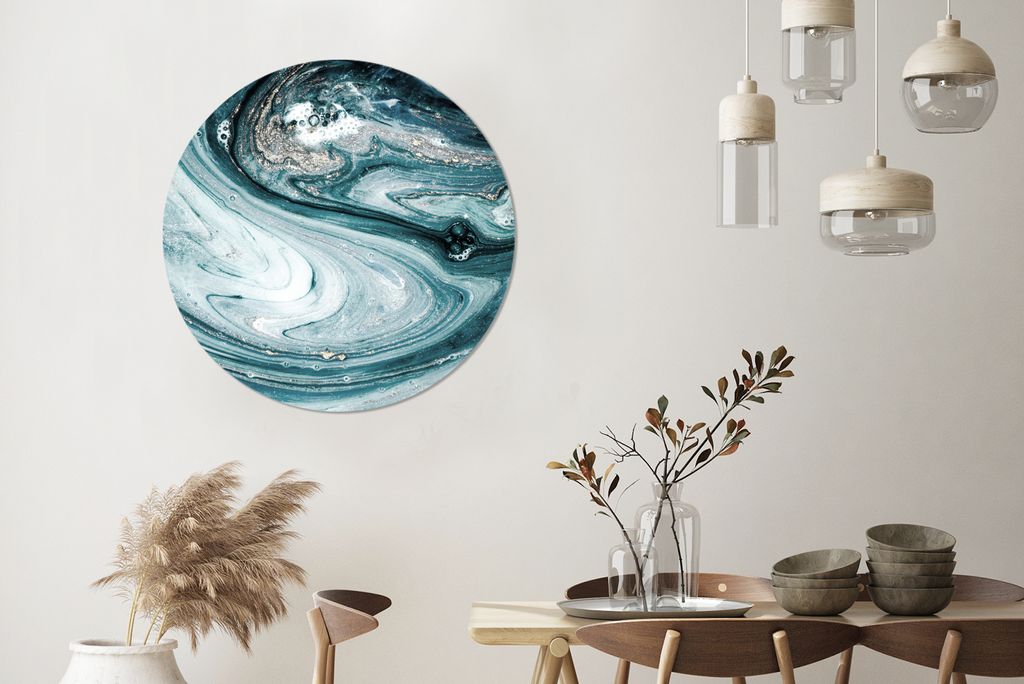 MuchoWow - Wand-Kreis - Wohnzimmer - Bild - Runde - Wanddeko - Dibond - Kunstdrucke