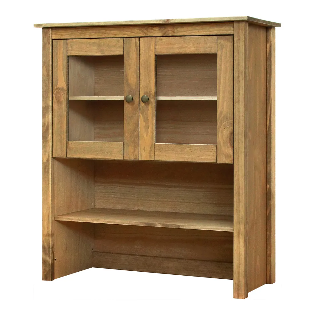 Extension buffet TORINO en pin massif ciré - Rangement haut 2 portes