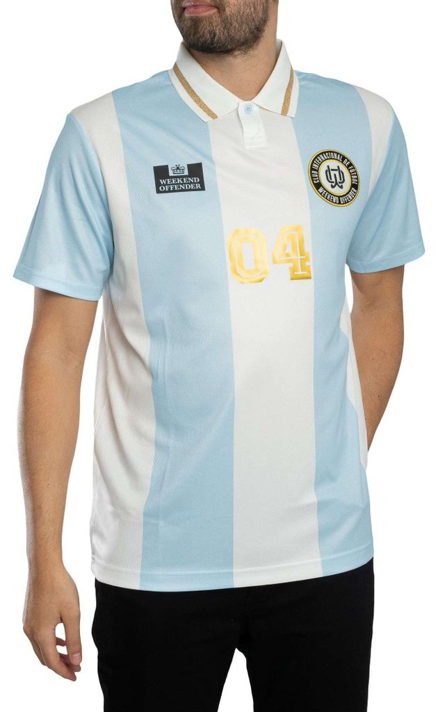 Weekend Offender Moulay Fußball-T-Shirt, Blau L