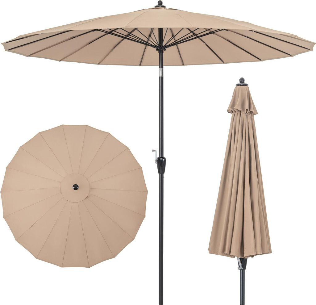 COSTWAY Parasol 265cm, Parasol de jardin avec manivelle Image du produit 