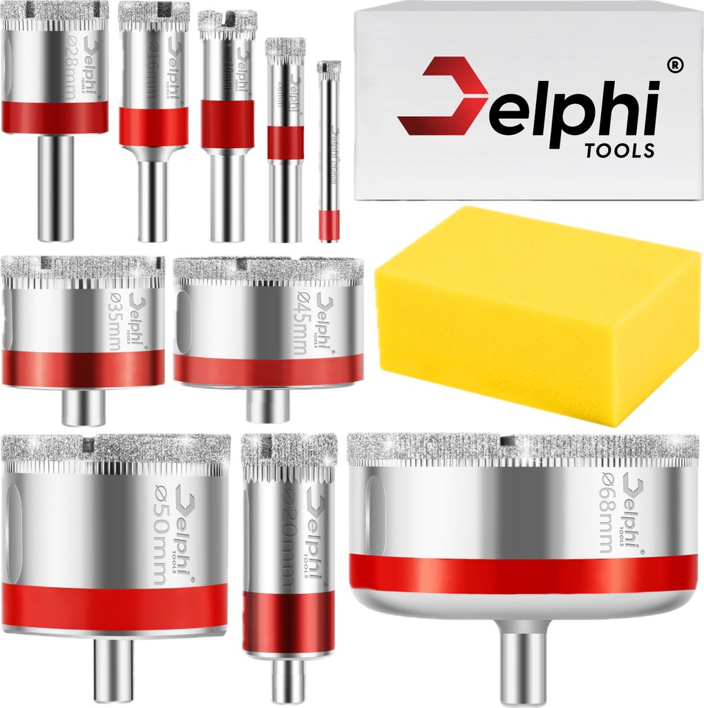 DELPHI Diamant Lochsäge SET ⌀ 6-68mm - 10 Stücke Diamant Produktbild 