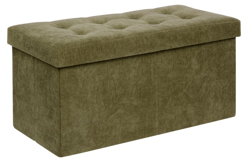 Atmosphera Pouf/Hocker - grun - MDF/ Samt - 76 x 38 x 38 cm Produktbild 