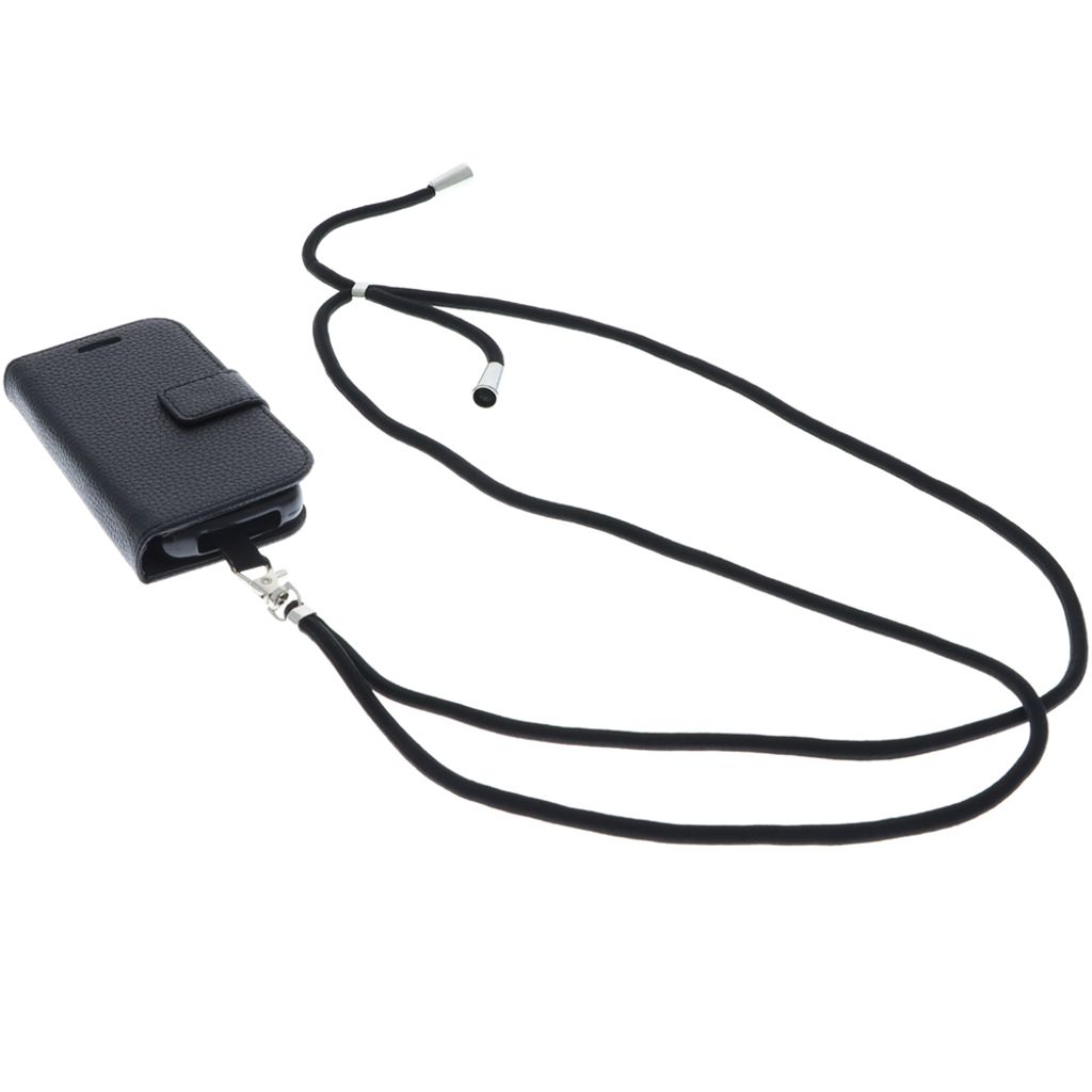 foto-kontor Umhängetasche kompatibel mit Artfone C1 Tasche Book Style Schutz Tasche Handykette Band Hülle Umhängetasche Handyband schwarz
