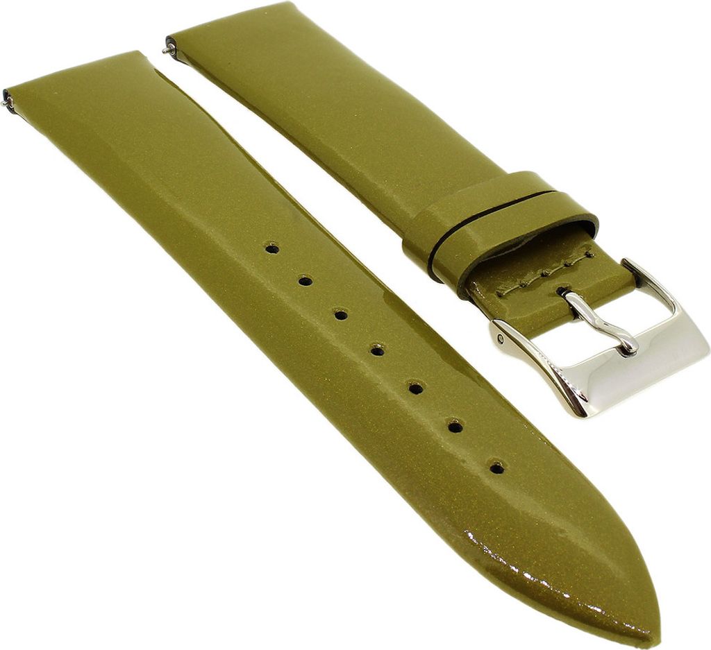 Minott Easy Click Uhrenarmband glänzend aus grün 33114, Stegbreite:16mm, Schließe:Gelbgolden