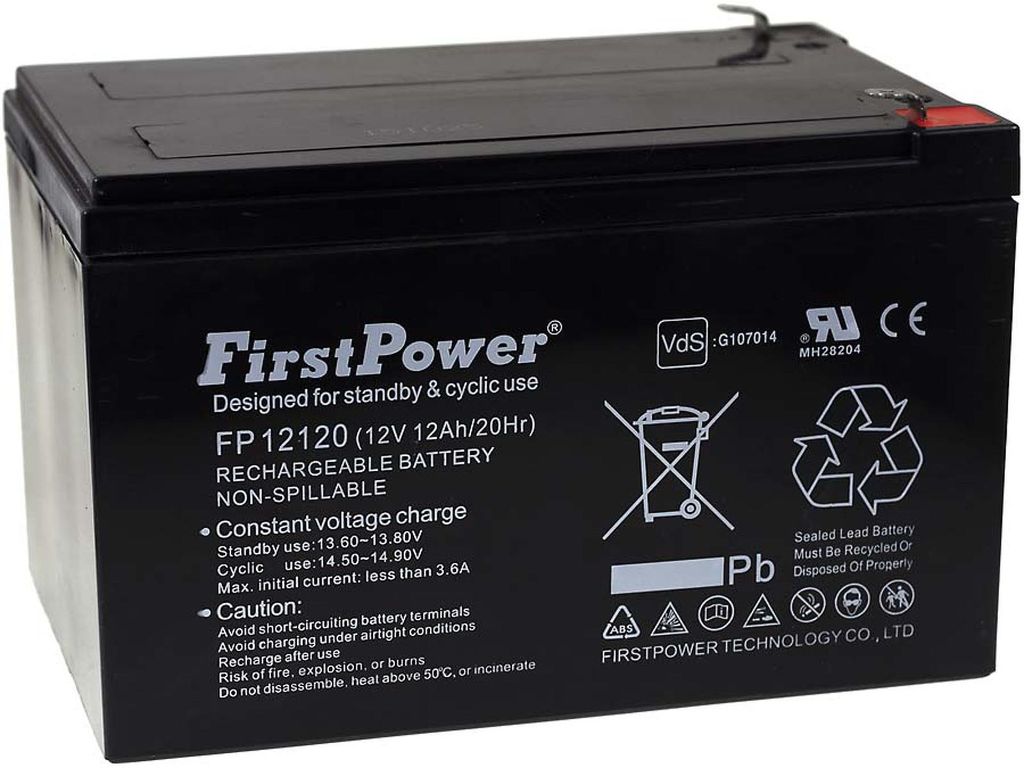 Batterie gel-plomb FirstPower pour véhicules pour enfant, Image du produit 
