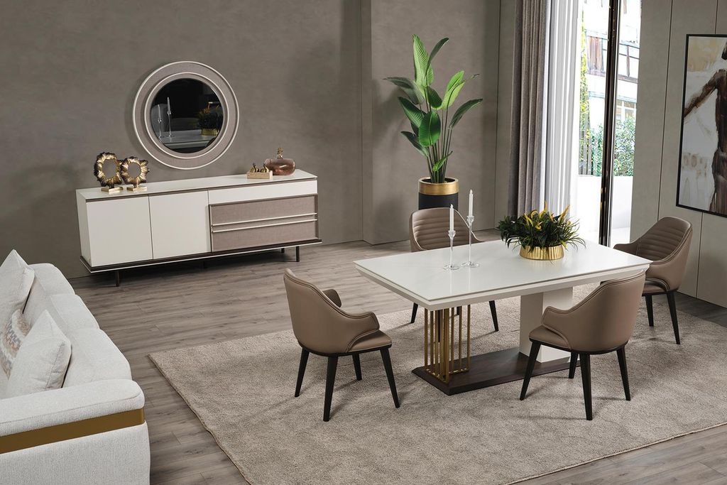 Esszimmer Set Essgruppe Esstisch 4x Stuhle Sideboard+ Produktbild 
