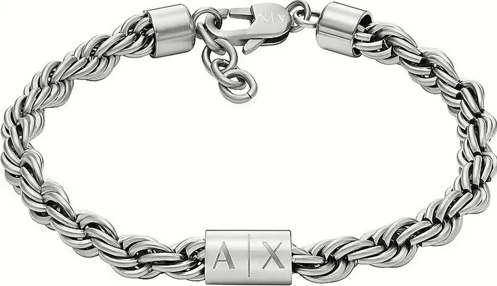 Bracelet rigide Armani Exchange AXG0123040 acier argenté brossé