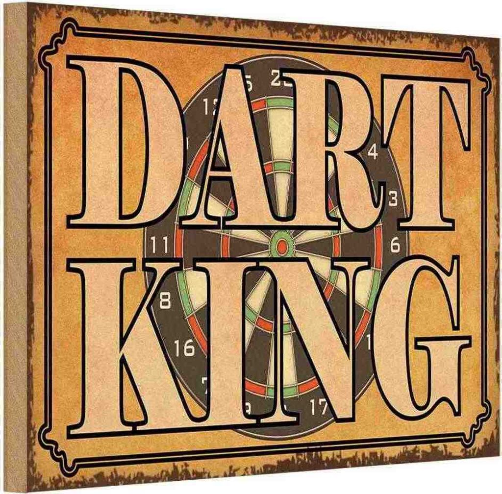 vianmo Holzschild 12x18 cm Dart King Sport Hobby