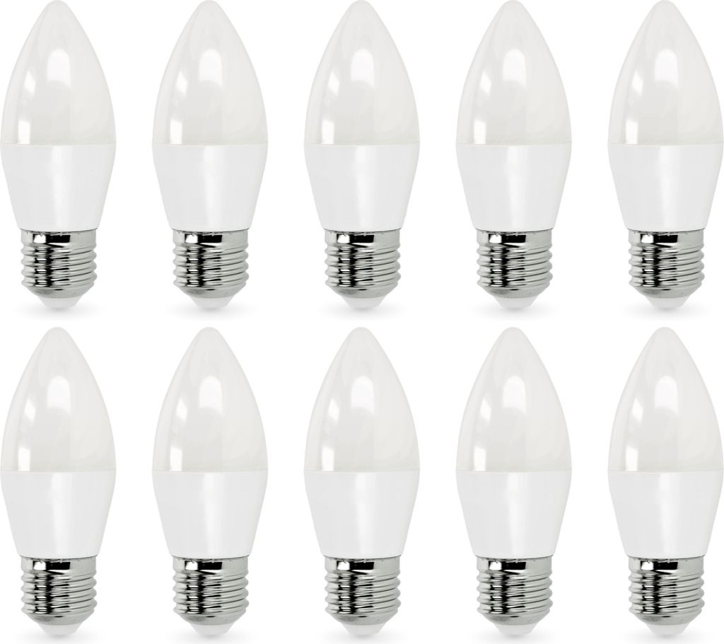 Satz mit 10 Glühbirnen LED-Kerzenbirne SW 8,5W E27 Kaltweiß 180 Grad 6500K Kerzenlampe, Glühbirne Kerze 806lm