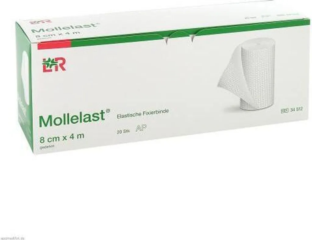 Mollelast Benda Elastica Fissaggio 8 cm x 4 m - Stock 20 Pezzi Bianco