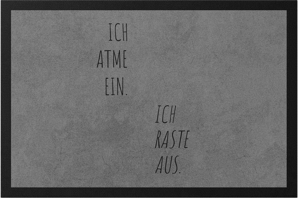 Ich atme ein Ich raste aus Fußmatte Work Life Balance Produktbild 