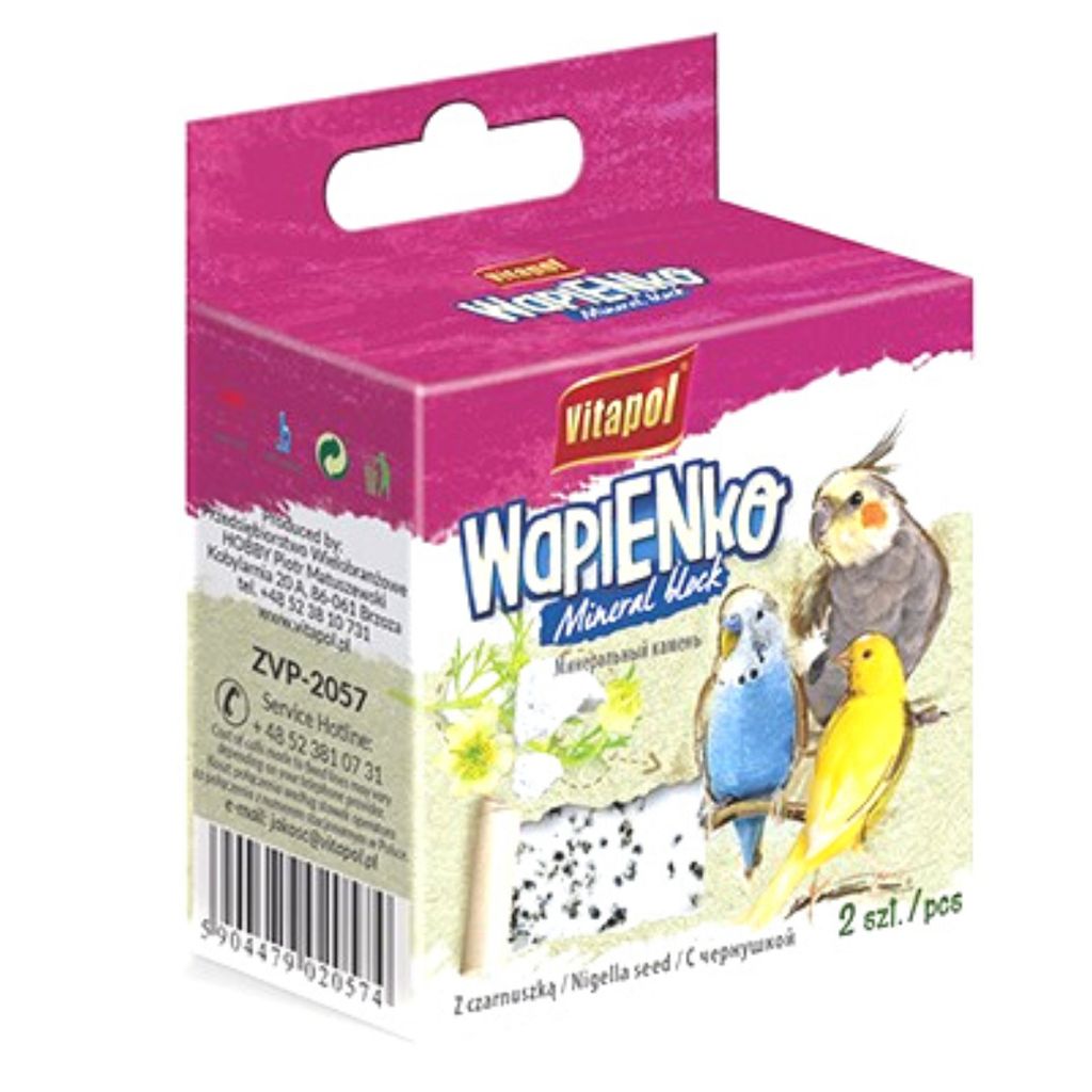 Vitapol Wapenko - Kalksteinwürfel mit Schwarzkümmel für Vögel 35g