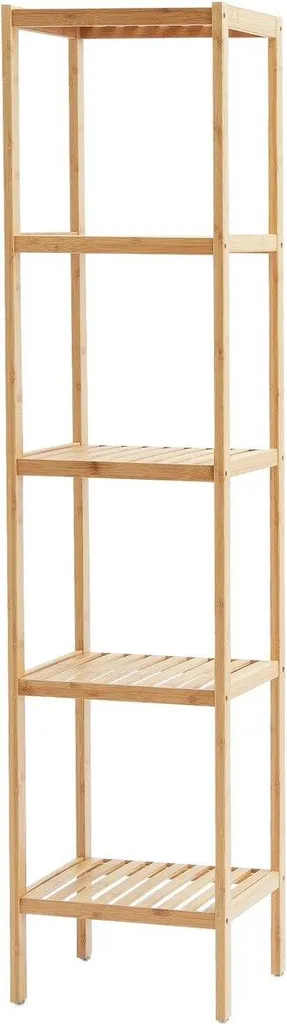 Étagère échelle étroite en bois de bambou pour rangement d'angle