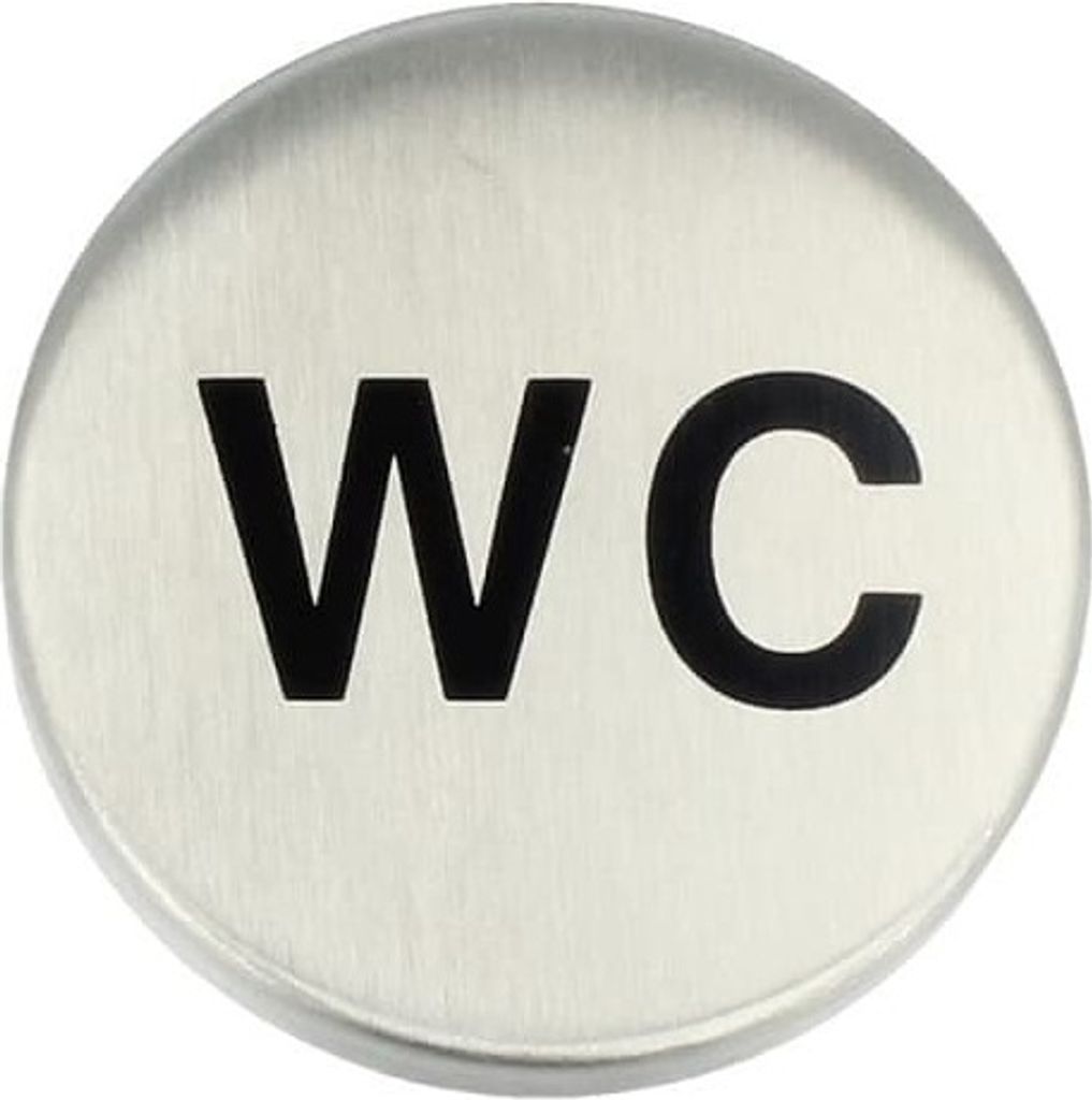 Piktogramm Türschild Türsymbol Damen Herren WC Edelstahl matt gebürstet ø 50 mm WC