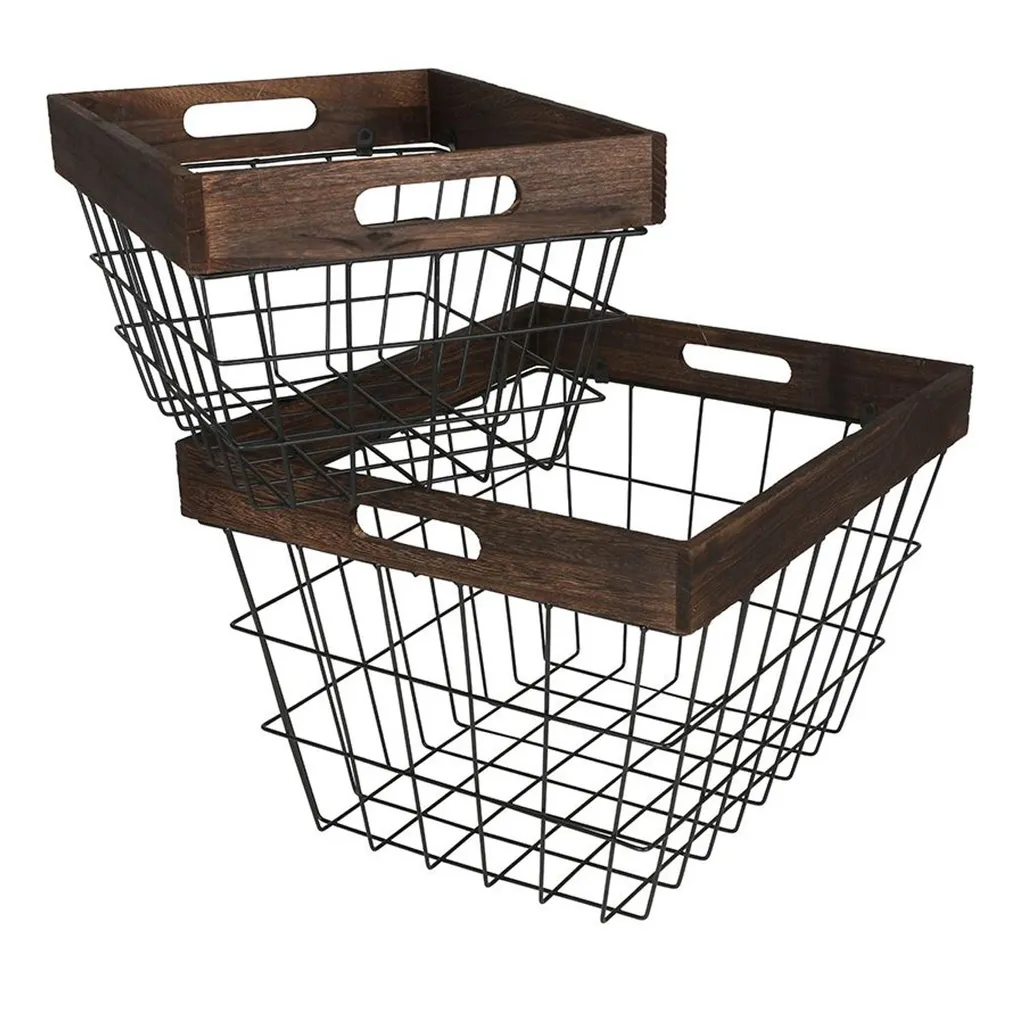 Set de 2 Caisses Métalliques Décoratives avec Finition Noir Mat BURI - 2