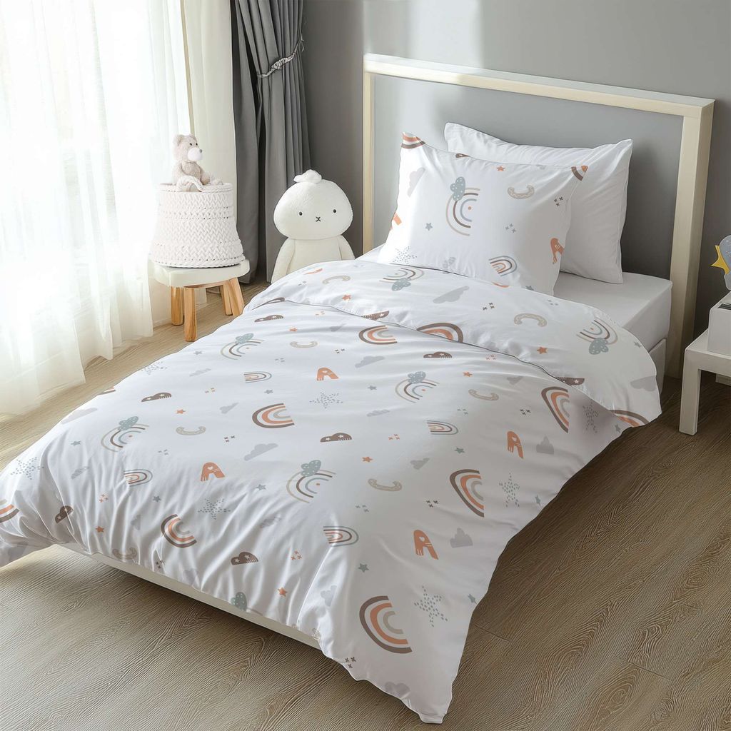 L'Essentiel Linge de Maison, Abc, Doppelte Tagesdecke, Orange, 100 % BAUMWOLLE RANFORCE, 140 x 200 cm