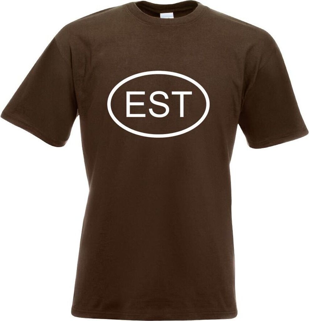 Kiwistar - T-Shirt - Chocolate - Estland EST Motiv Bedruckt Funshirt Design Print - mit Motiv Bedruckt - Funshirt Design - Sport - Freizeit - Herre...