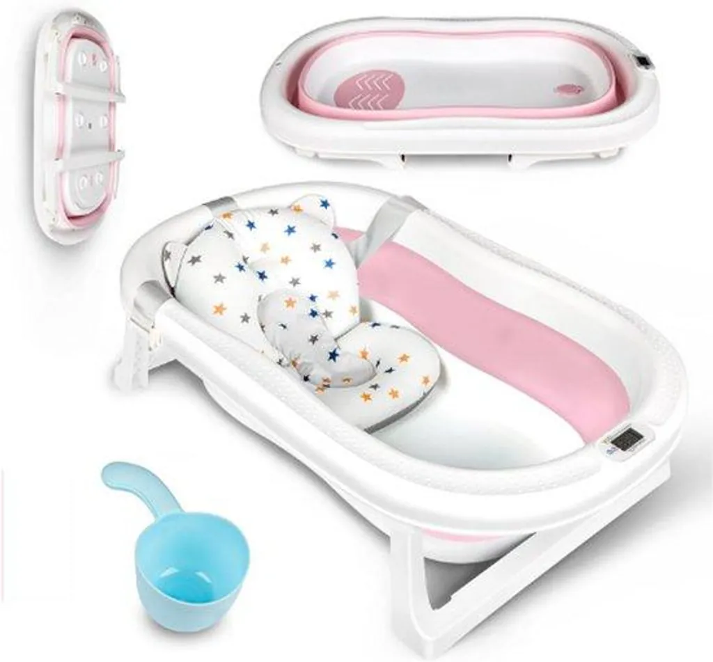 Baignoire bébé rose sécurisée pour un bain à température idéale 37°C