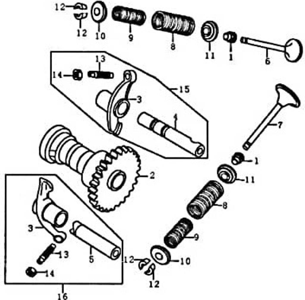Rex RS125 Kipphelbelwelle Einlass Nockenwelle 125cc 80619 Rex SC125 QM125T-10A Motorroller Scooter