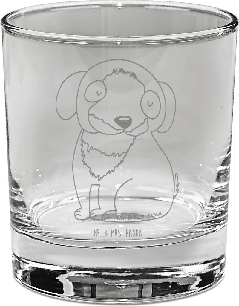 Mr. & Mrs. Panda Tumbler Hund Entspannen - Transparent - Geschenk, Trinkglas, Liebe, Glas, Flauschig, Hundeliebe, Cocktailglas, Longdrinkglas, Sü...