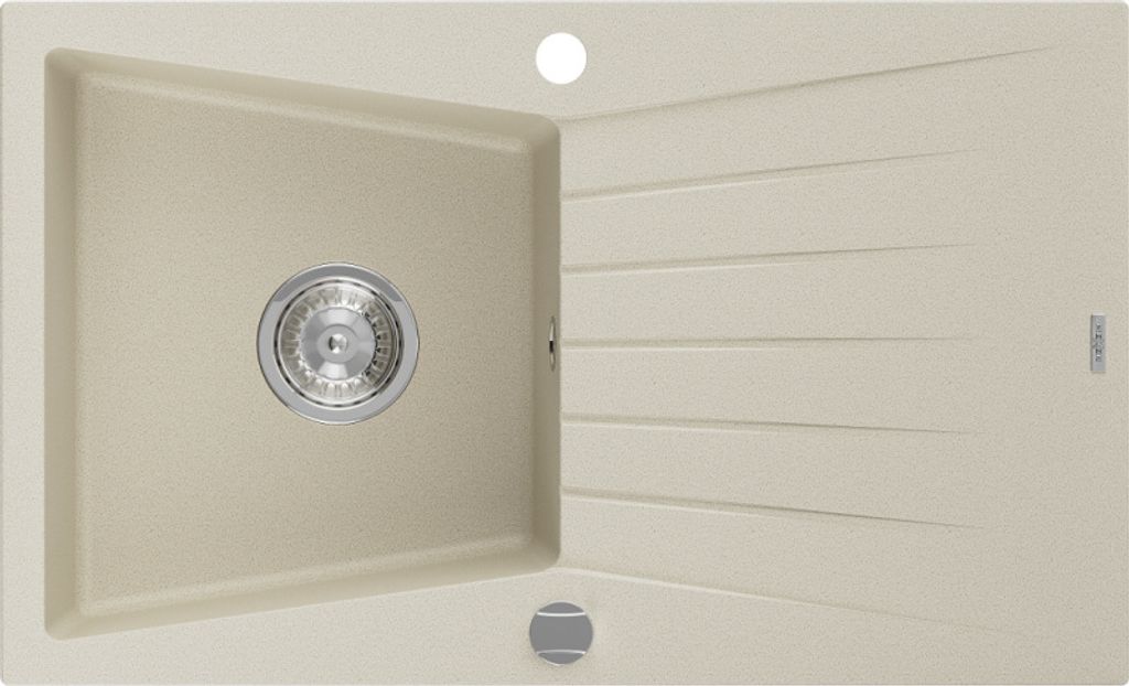 Mexen Cesar Granitspüle mit einem Becken und einer Abtropffläche 775 x 470 mm, Beige - 6514771010-69