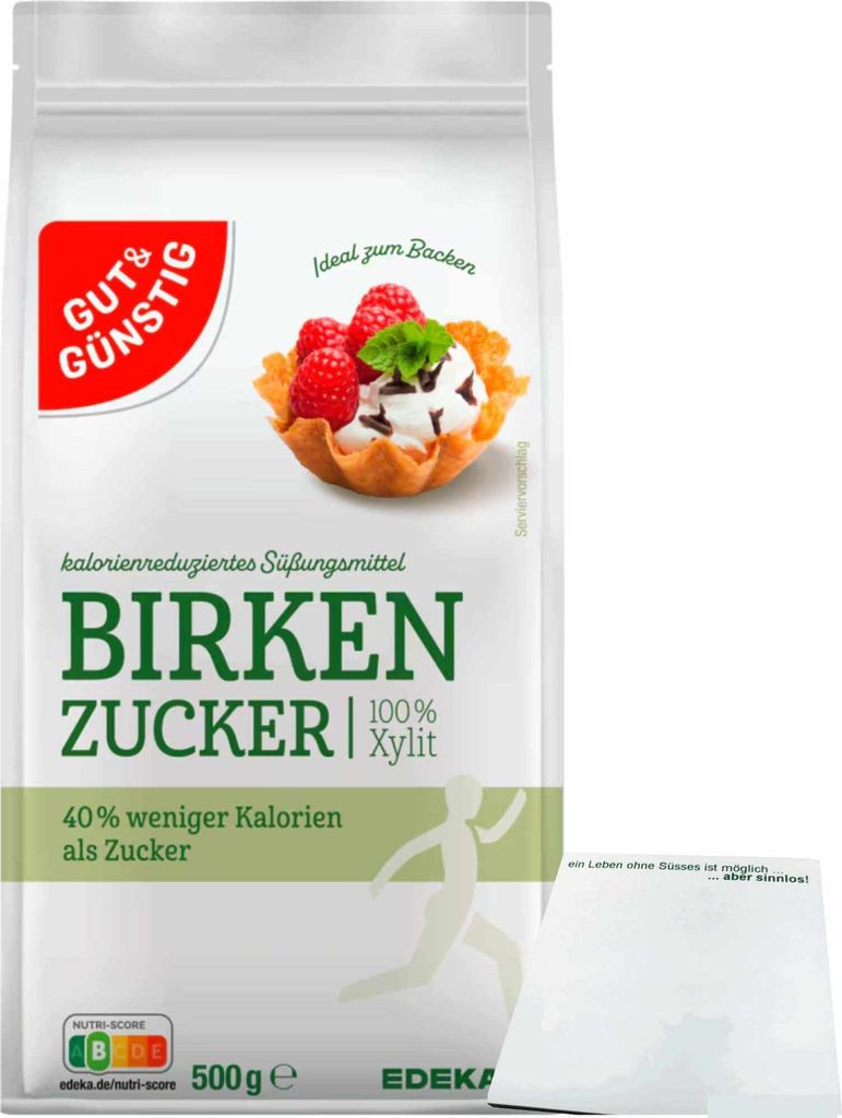 Gut & Günstig Birkenzucker (500g Packung) + usy Block