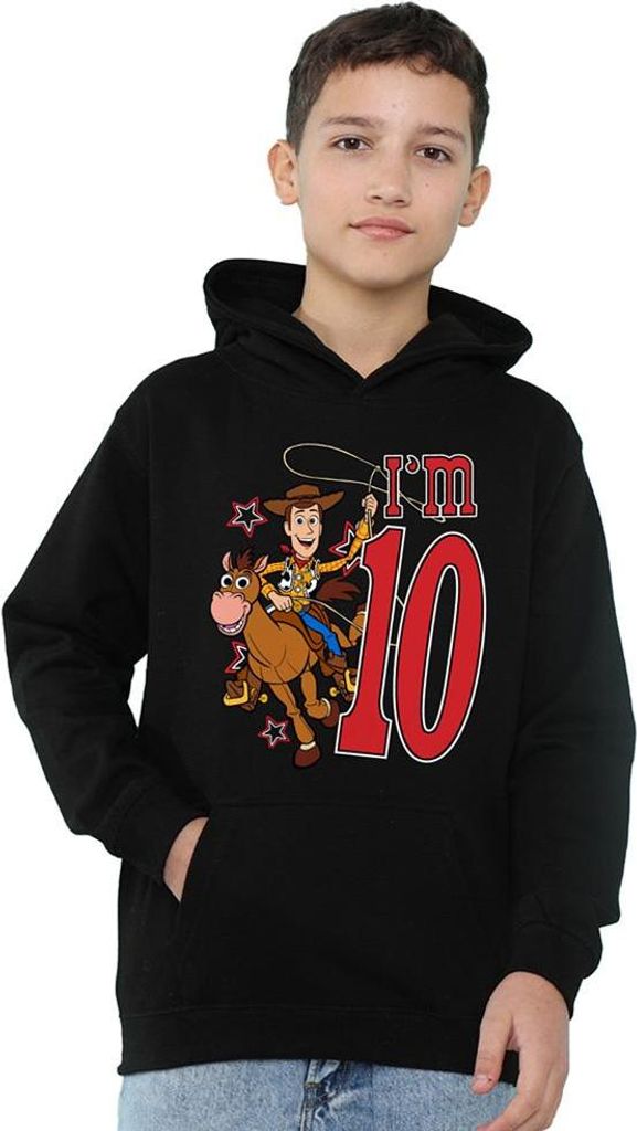 Toy Story - "I'm 10" Hoodie zum Überziehen für Kinder, Geburtstag TV22812 (128) (Schwarz)
