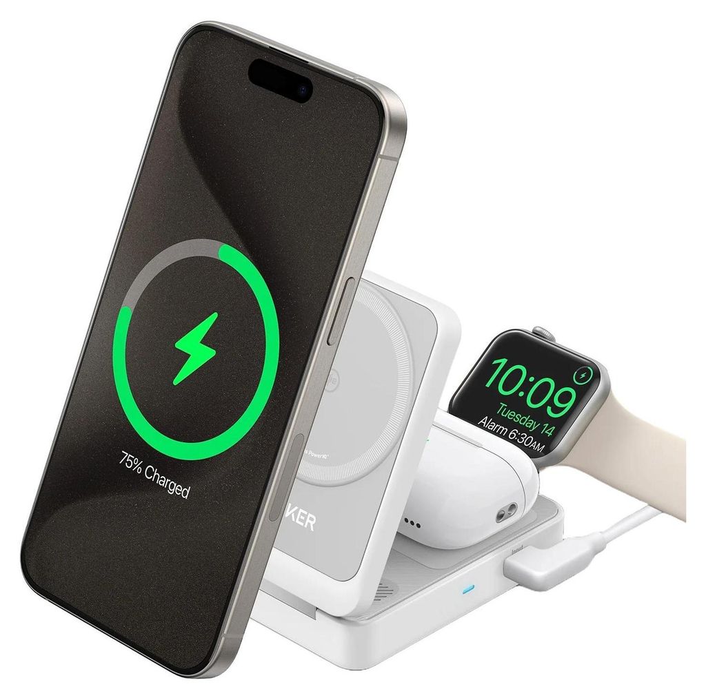 Anker MagGo 15W 3v1 magnetick nabjaka, biela Obrázok produktu 