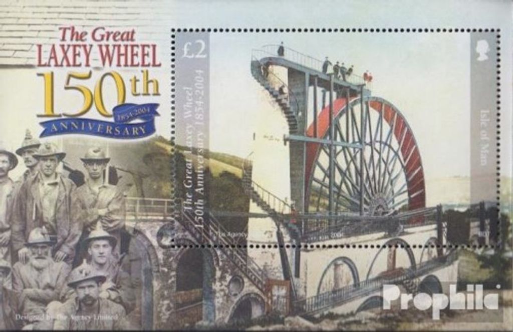 Briefmarken GB - Isle of Man 2004 Mi Block51 (kompl.Ausg.) postfrisch Wasserrad der Mine von Laxey