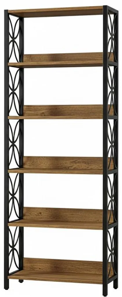 Bibliothèque Haute 180cm Stable et Robuste Finition Noir et Marron