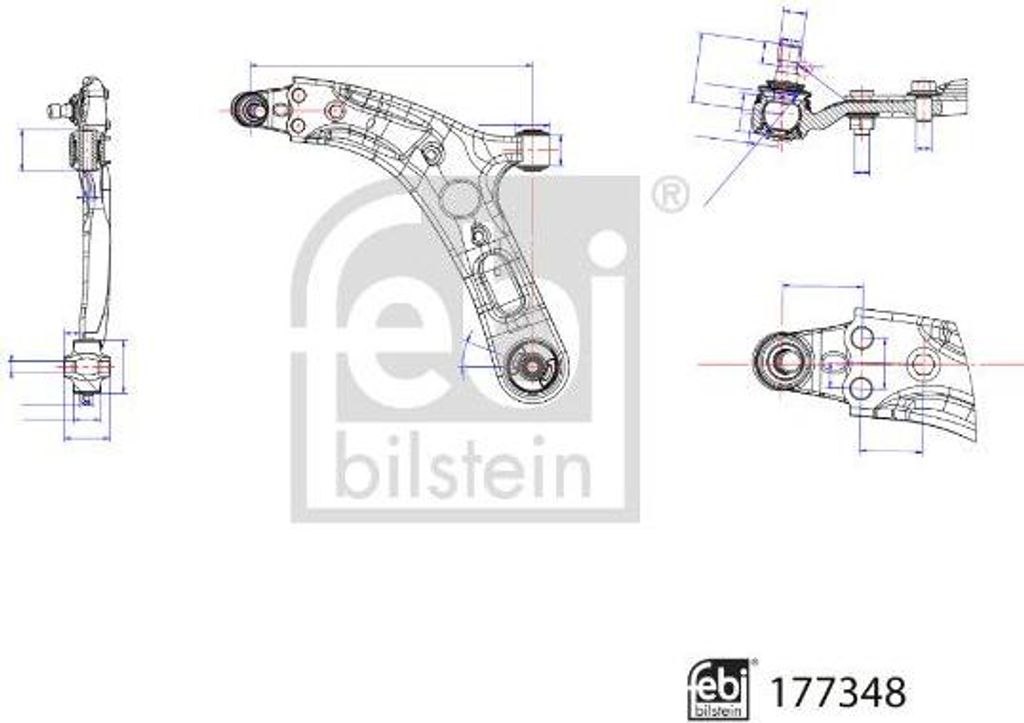 FEBI BILSTEIN 177348 Querlenker, Radaufhängung OE 54500A2600 kompatibel mit Elantra, i30, Ceed, Proceed