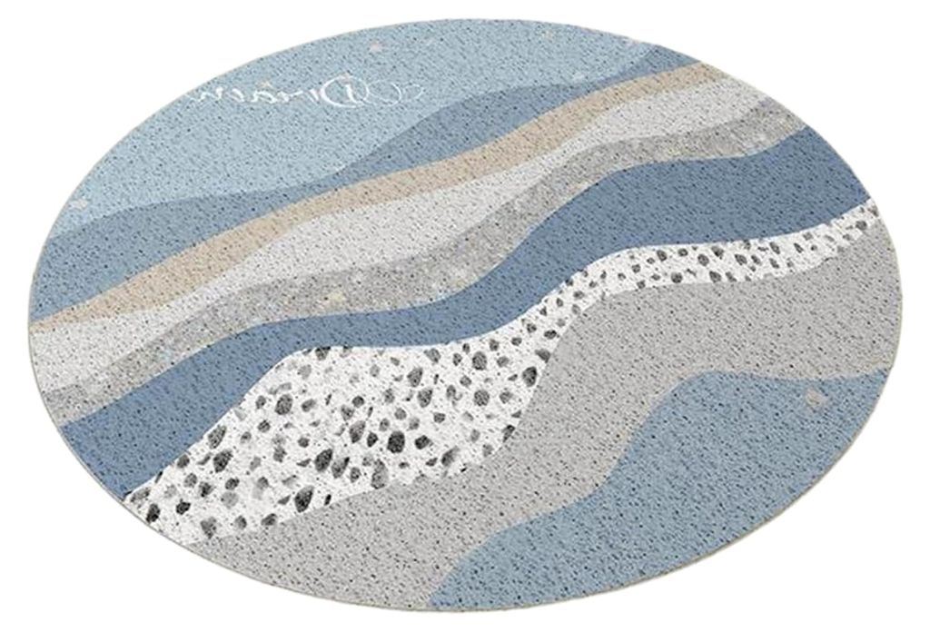 Runde Duschmatte, 61 cm, rutschfeste Duschmatte mit Ablauflöchern, Luffa-Massagematte für den Innenbereich