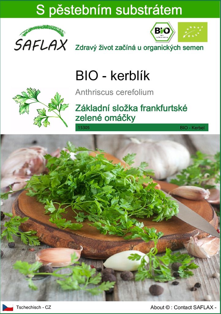 SAFLAX - BIO - kerblík - Anthriscus cerefolium - 800 Semena Obrázek produktu 