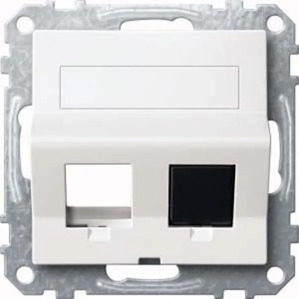 Platines Double avec Sortie Inclinée Système M Blanc Brillant Merten