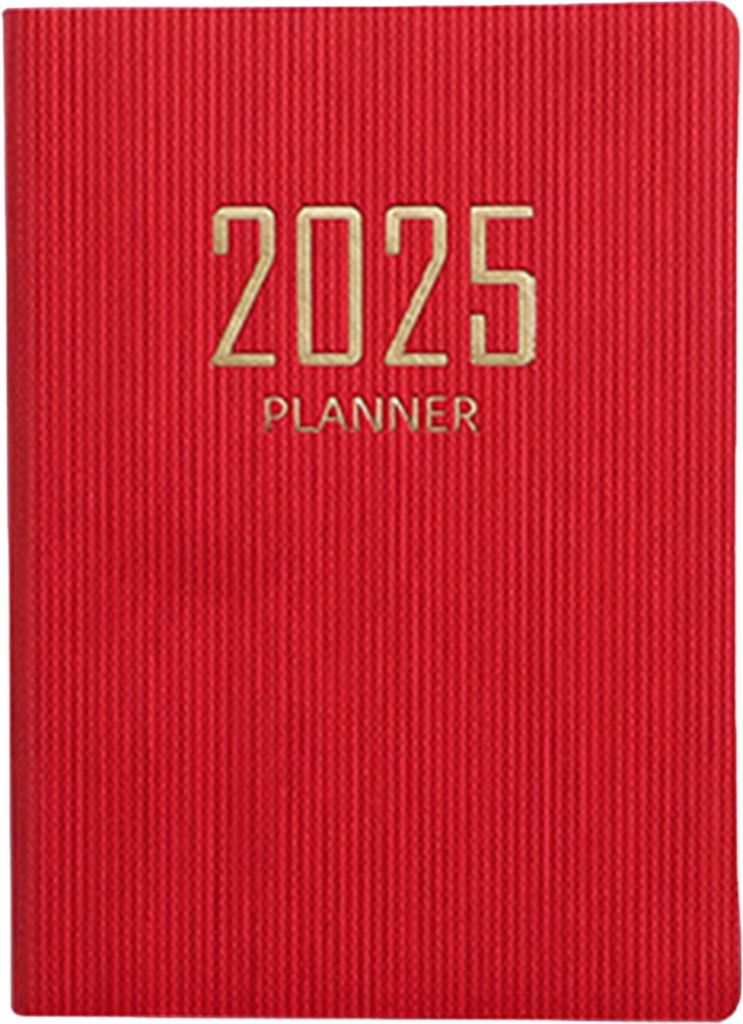 Notizbuch aus dickem Papier, glattes Schreiben, kein Ausbluten der Tinte, Einband aus Kunstleder, Planer 2025, tintenbeständiger Papierplaner