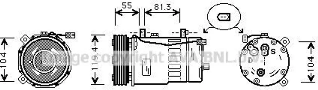 Compresseur Clim 1J0820803B Audi TT, A3, Leon, Octavia, Ibiza, Bora, Golf IV