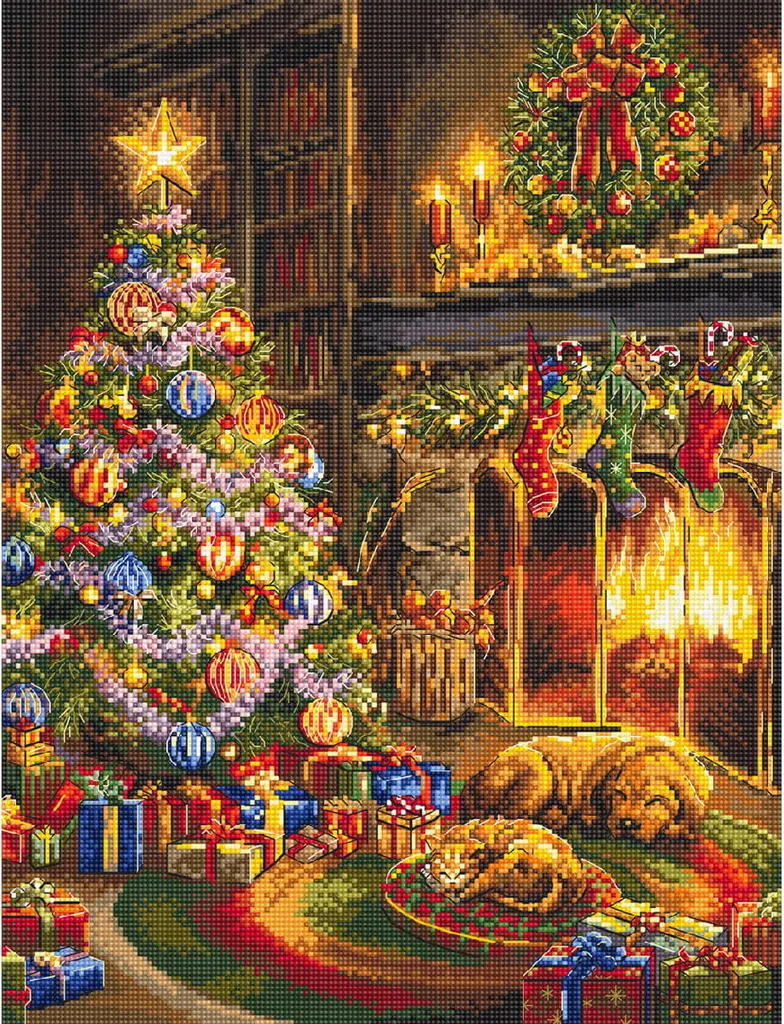 Letistitch Kit de broderie au point de croix Veille de Noël 33x25cm Art