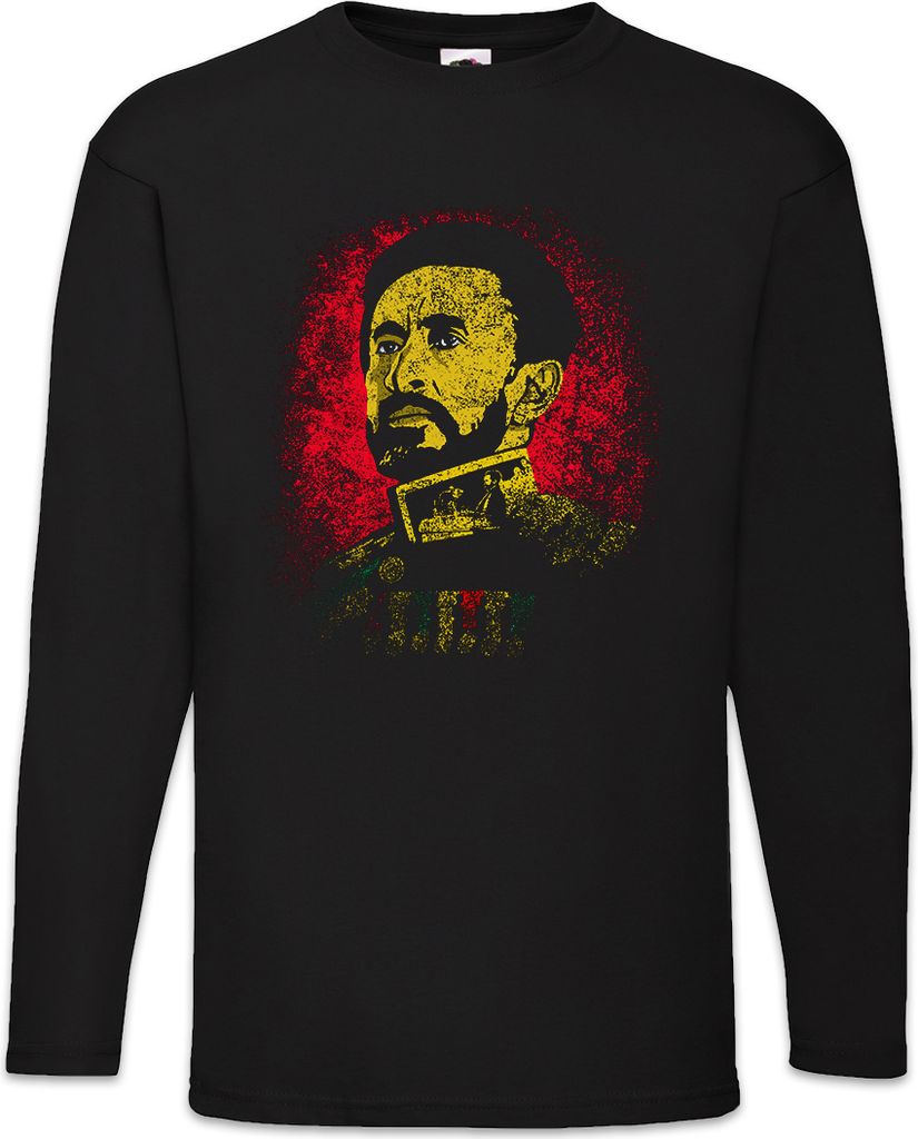Urban Backwoods Haile Selassie Portrait I, Langarm T-Shirt, Farbe: Schwarz, Größe: L