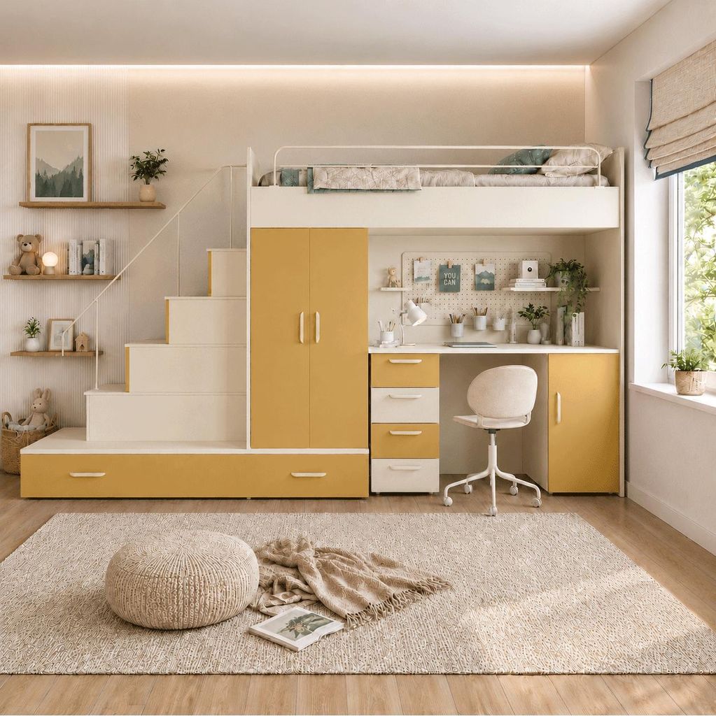 Kaschmir Kinderset RAJ 5 MAT, Kaschmir / Currygelb