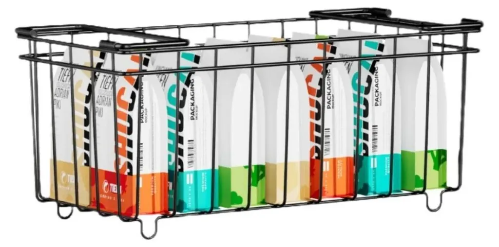 Rangement pour congélateur coffre lot de 6 paniers en fil de métal