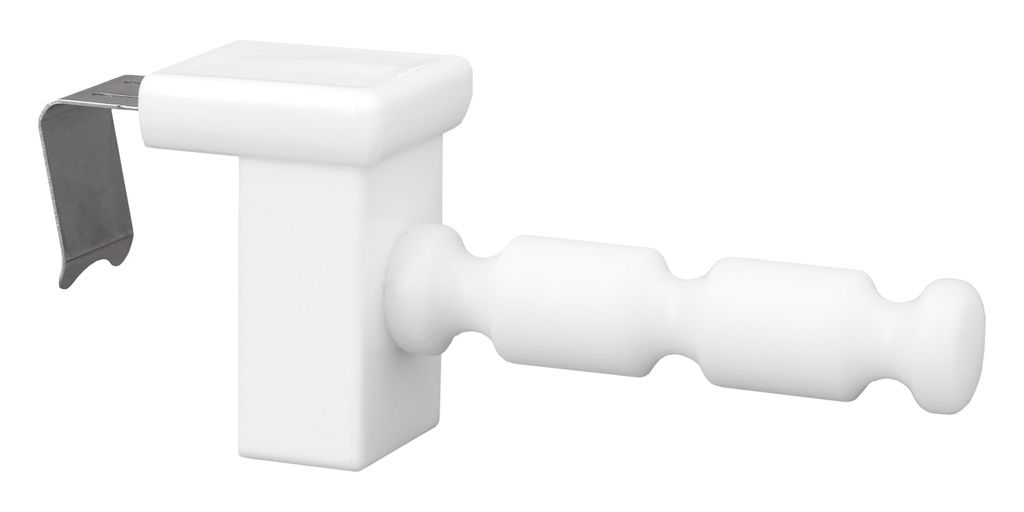 10x Fensterhaken klemmbar mit Distanzhalter, weiß, Dekohaken, Abstandshalter, Aufhänger für Fensterdekoration, Klemmbereich 10-27 mm