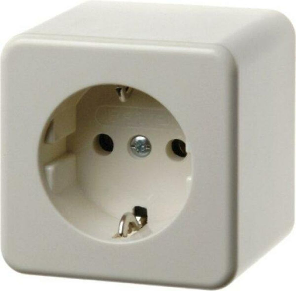 BER AP Schuko 470040 1fach weiss mit Steckklemme Produktbild 