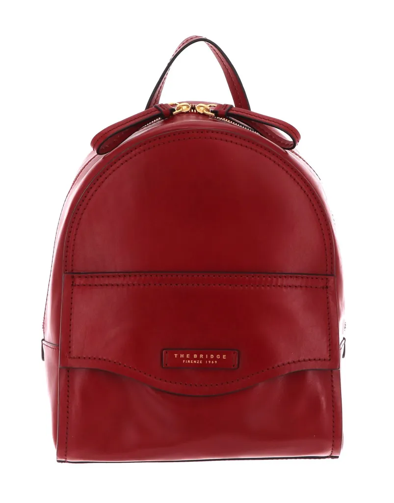 The Bridge 44138201 sac à dos en cuir rouge peau avec finitions main