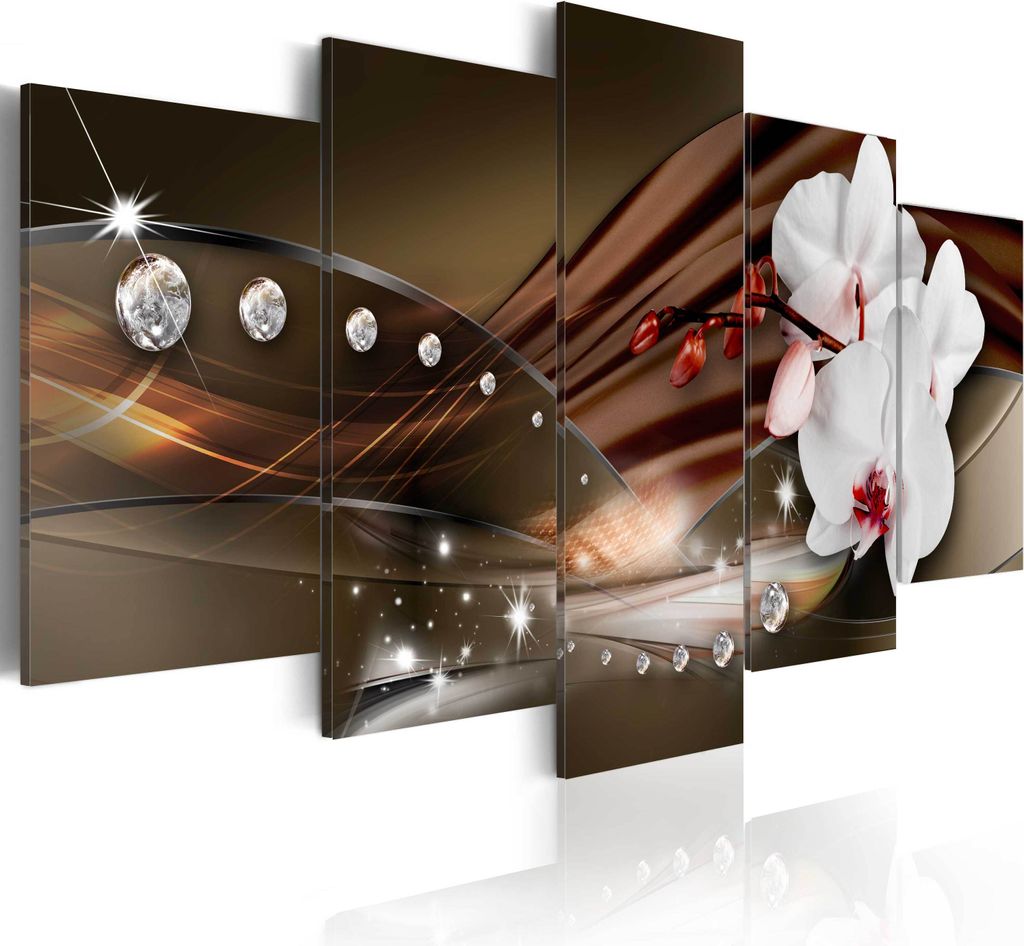 Modernes Wandbild b-A-0097-b-n (100x50) - 5 Teilig Bilder Fotografie auf Vlies Leinwand Foto Bild Dekoration Wand Bilder Kunstdruck ABSTRAKT BLUMEN...