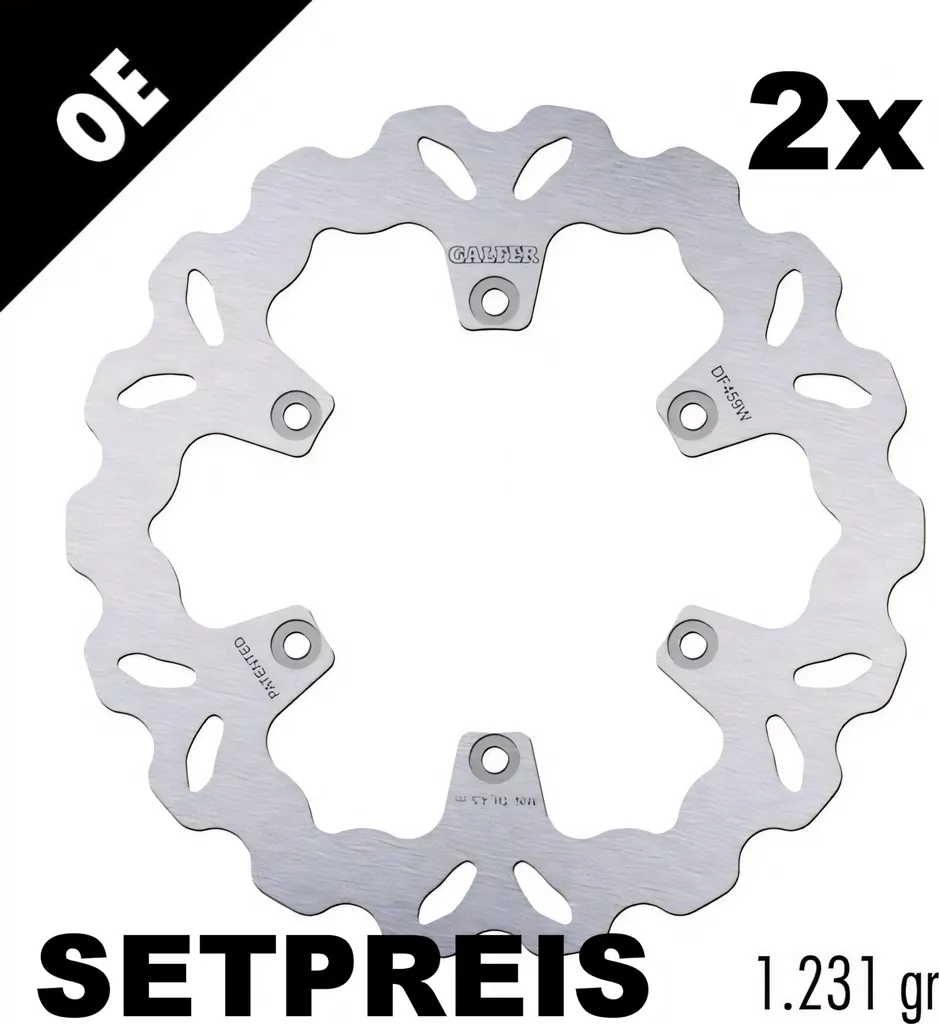 Paire de Disques de Frein Galfer DF459W Wave pour Yamaha XV 1100 Virago
